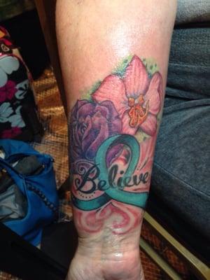 This is one of the tattoos Verb had done, it was an actual cover up, very pleased!!               Rose Sabatino