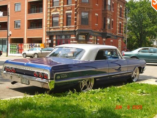 The 1964 Impala at the famous "Kuma's Corner" in Downtown Chicago.