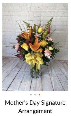 Mother's Day bouquet on website