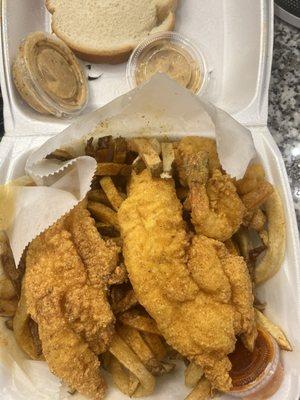 2pc fillets / 3pc shrimp with fries