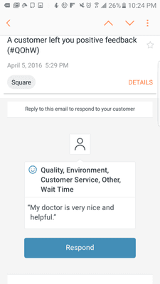 One of patient's reviews.