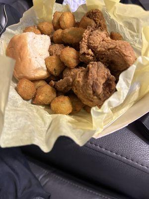 5 wing combo with fried Okra