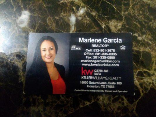 Marlene Garcia is an amazing realtor. From my family's experience with her we'd say she's the best. We highly recommend her.