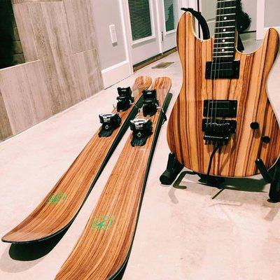 Zebrawood custom skis