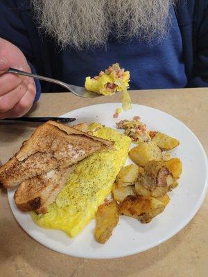 Meatlovers omelet  home fried