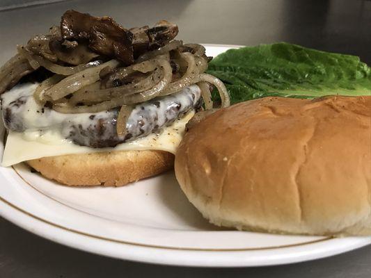 Mushrooms cheeseburger