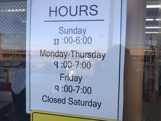 Their current hours