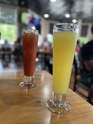 Pineapple mimosa and Bloody Mary