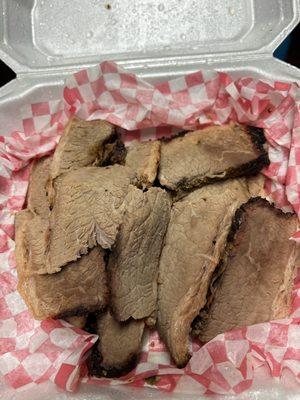 Dry brisket.  This photo is 2 hours after ordering.