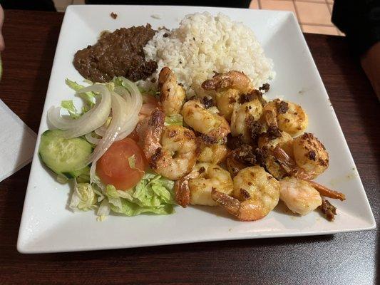 Garlic shrimp platter