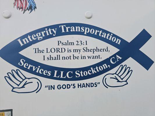 Trucking company logos either magnets or decals.