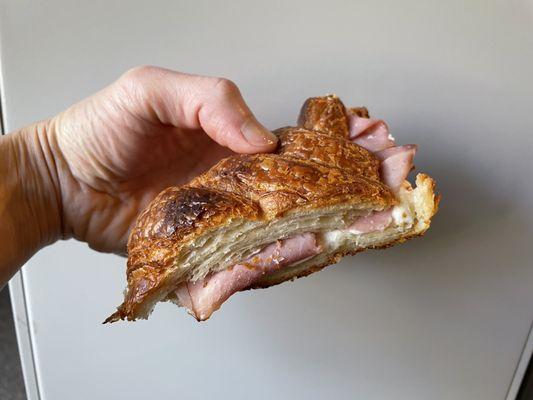 $6 half of a ham & cream cheese croissant