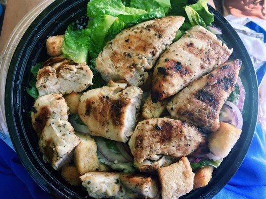 Chicken Caesar Salad- lots of chicken!