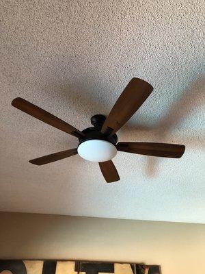 Fan installed by J and M Repairs