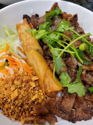 bbq grilled pork and egg roll vermicelli $15.95