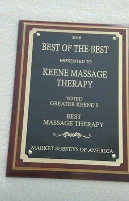 2016 winner Best Massage