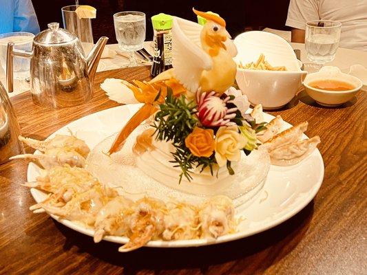 Japanese fried dumpling and stuffed crab claws