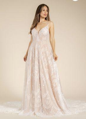 Charming A-Line Bohemian Lace Gown