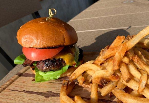 Burger with fries