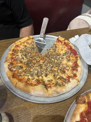 Mushroom pizza.