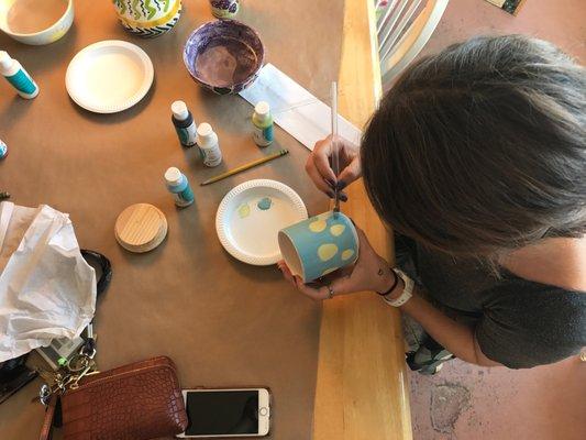 Paint your own pottery at Handz On Art!