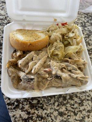 Jerk chicken Alfredo