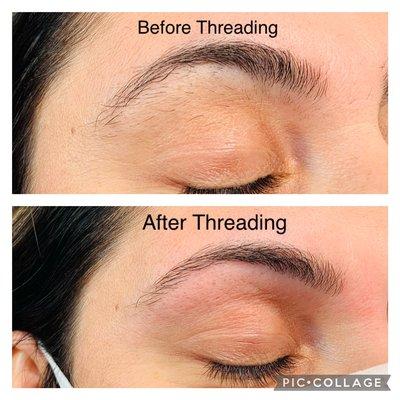 Eyebrow Threading Before & After .