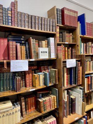 Old and leather-bound book section at Crescent City Books