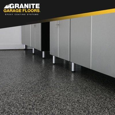 Standard Granite Garage Floor flake installation