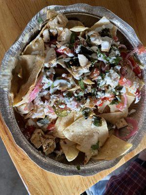 Chicken Chili Nachos. Yum!