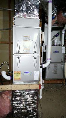 After: Replacement of two Carrier Infinity 97% efficient furnaces in basement in Hillsborough (Aug 2015)