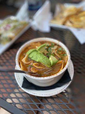 Chicken Tortilla Soup ($8, half off during HH)