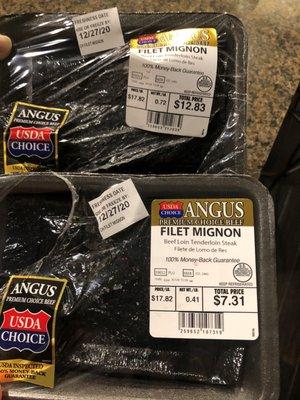 Walmart Filet Mignon Packaging