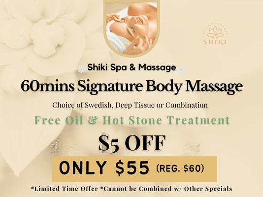 Shiki Spa & Massage
 4840 Spring Mountain Rd #2#3, Las Vegas, NV 89102
 Call us at 702-727-6666