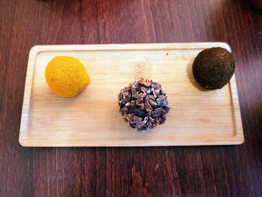 Turmeric Pepper, Cacao Nibs, Espresso Truffles