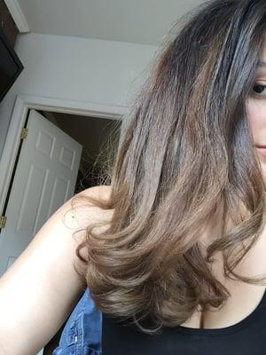 Pretty soft waves blow-dry with nice ends :)