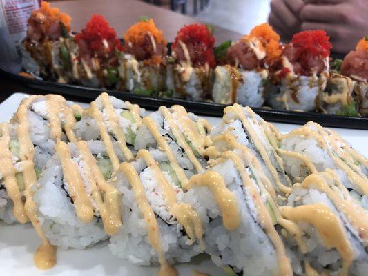 Treasure roll and spicy California roll