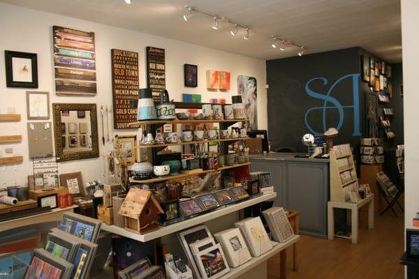 Shop display featuring handmade, local goods