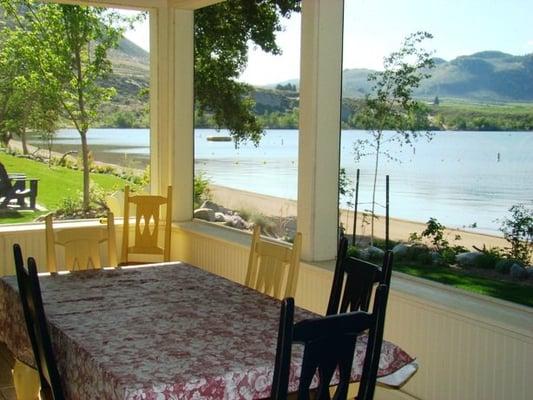 Beautiful view of Lake Osoyoos from our veranda