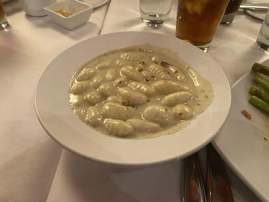 Side of gnocchi with Gorgonzola sauce. So rich!