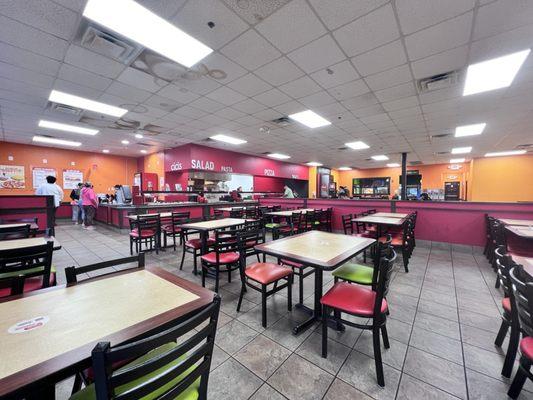 Clean open dining room