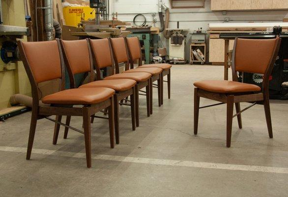 Western Walnut & Leather Finn Juhl inspired Dining Chairs