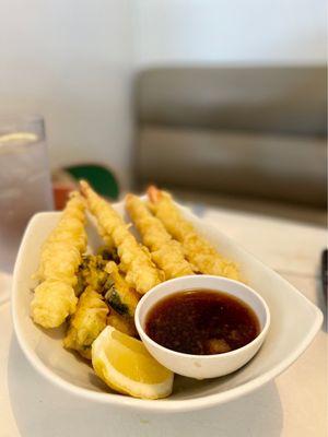 Shrimp and Vegetable Tempura. Light and airy but also satisfyingly crisp. Well done.