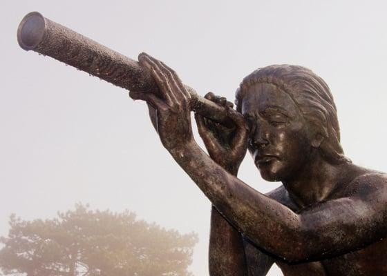 Samuel de Champlain statue at Champlain College