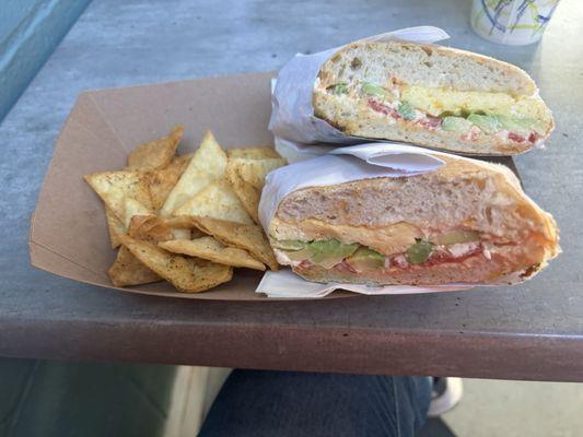 Piccante Brunch Panini with homemade chips