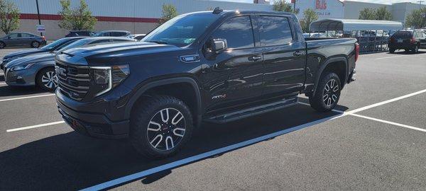 2022 GMC Sierra 1500 AT4 Duramax 3.0 turbo diesel all windows tinted at car pretty!