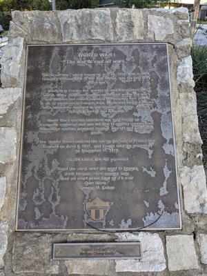 One of the markers at Wise County Veterans Park