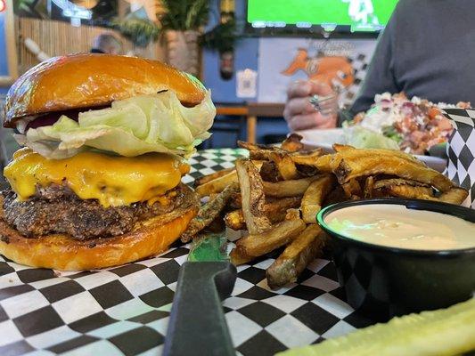 All American Burger Tots, Waffle or Hand-Cut Fries