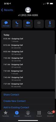 Call Log Trying to Reach Shelter For My Appointment