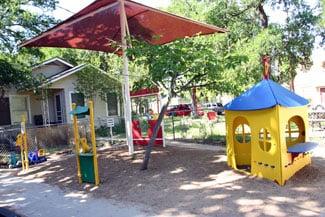 The other half of the playground - the "track" where the kids are usually racing push carts